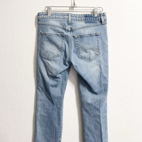 Amo Jeans 26 Kate Spin the Bottle Straight Crop Denim Distressed Bleach Mid - Picture 6 of 8